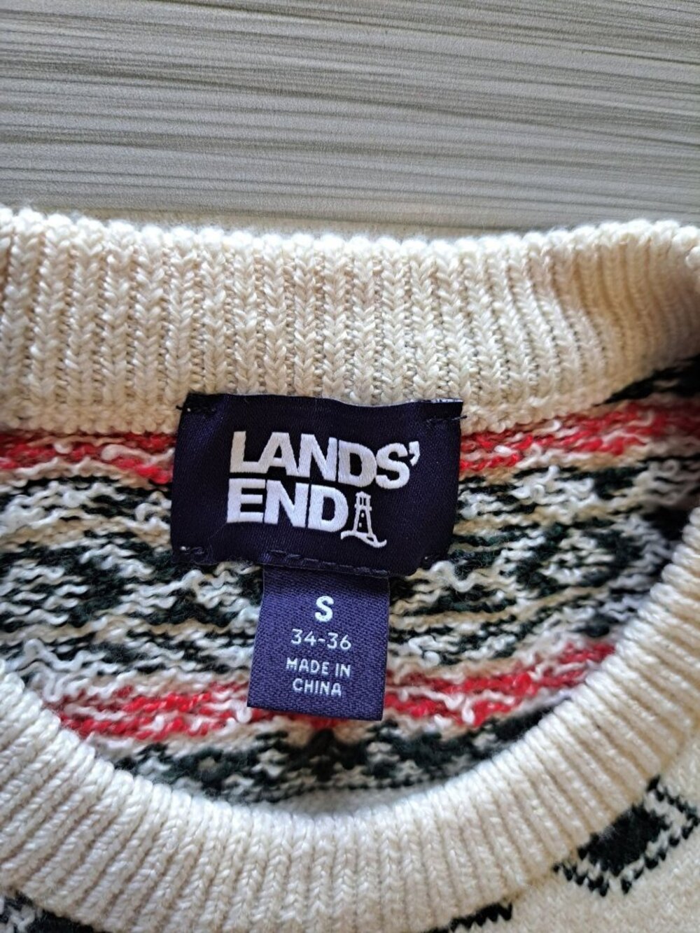 Lands End Fair Isle Dog Graphic Sweater S Winter Knit Women's Snowflake Lodge - Picture 4 of 11
